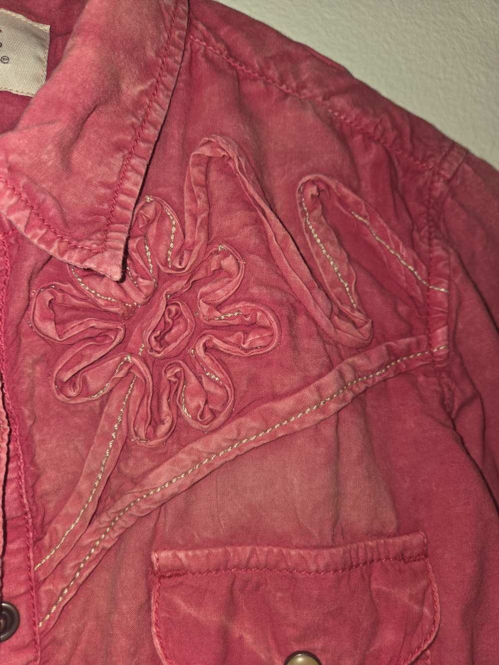 RYAN Michael Red Embroidered Button-Down Shirt - Picture 4 of 6
